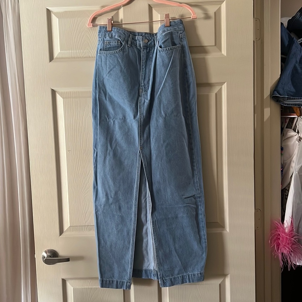 NWT BOOHOO Denim Maxi Skirt